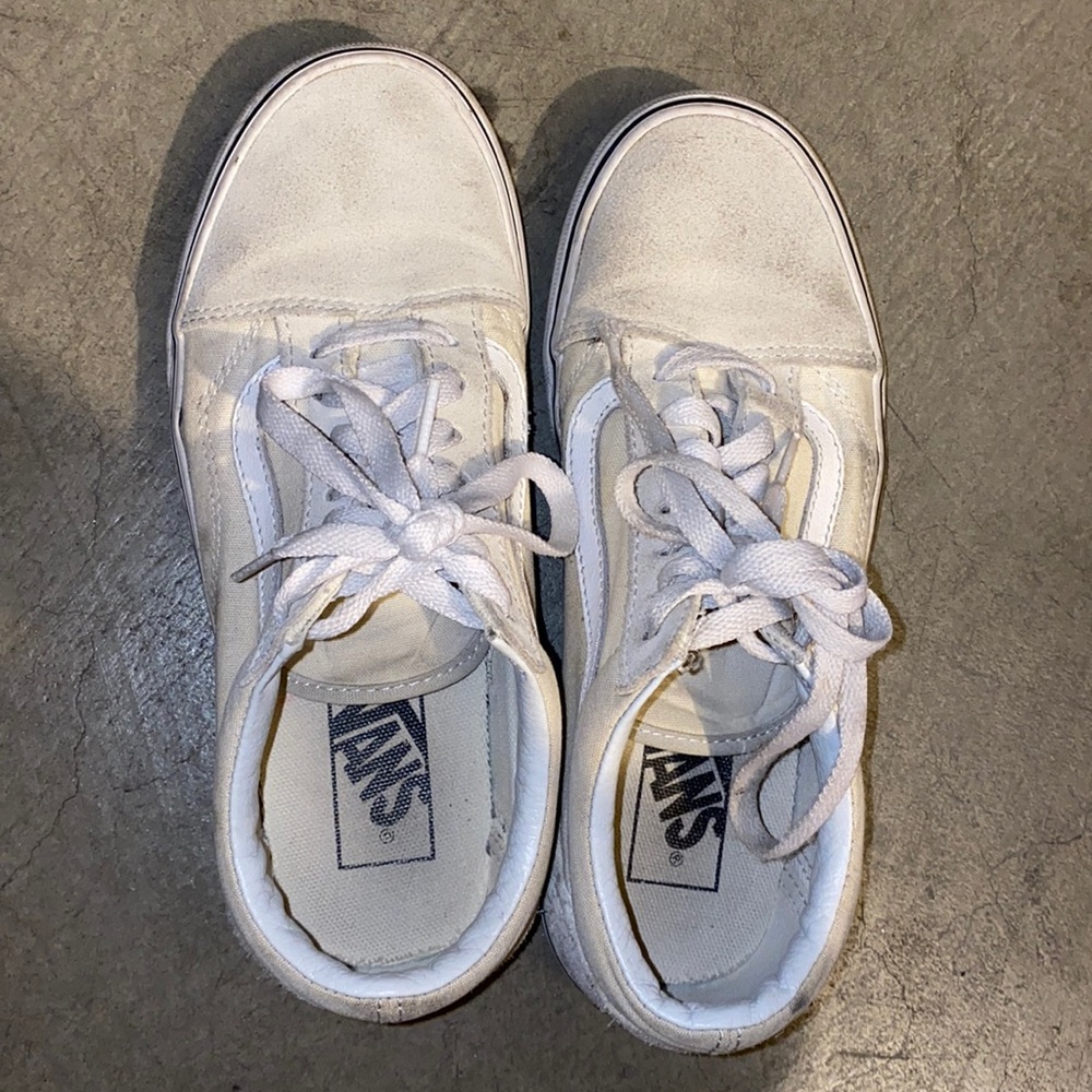 cream old skool vans